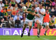 4 August 2018; Killian Young of Kerry in action against Paddy Brophy of Kildare during the GAA Football All-Ireland Senior Championship Quarter-Final Group 1 Phase 3 match between Kerry and Kildare at Fitzgerald Stadium in Killarney, Kerry. Photo by Brendan Moran/Sportsfile