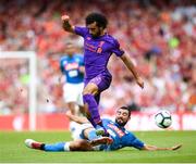 4 August 2018; Mohamed Salah of Liverpool in action against Raul Albiol of Napoli during the Pre Season Friendly match between Liverpool and Napoli at the Aviva Stadium in Dublin. Photo by Stephen McCarthy/Sportsfile