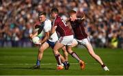 4 August 2018; Conor McCarthy of Monaghan in action against Eamonn Brannigan and Peter Cooke of Galway during the GAA Football All-Ireland Senior Championship Quarter-Final Group 1 Phase 3 match between Galway and Monaghan at Pearse Stadium in Galway. Photo by Diarmuid Greene/Sportsfile