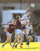 4 August 2018; Niall Kearns of Monaghan in action against Thomas Flynn of Galway during the GAA Football All-Ireland Senior Championship Quarter-Final Group 1 Phase 3 match between Galway and Monaghan at Pearse Stadium in Galway. Photo by Ramsey Cardy/Sportsfile