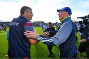 4 August 2018; Galway manager Kevin Walsh, left, shakes hands with Monaghan manager Malachy O'Rourke following the GAA Football All-Ireland Senior Championship Quarter-Final Group 1 Phase 3 match between Galway and Monaghan at Pearse Stadium in Galway. Photo by Ramsey Cardy/Sportsfile