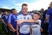 4 August 2018; Ryan McAnespie of Monaghan celebrates following the GAA Football All-Ireland Senior Championship Quarter-Final Group 1 Phase 3 match between Galway and Monaghan at Pearse Stadium in Galway. Photo by Ramsey Cardy/Sportsfile
