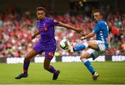 4 August 2018; Trent Alexander-Arnold of Liverpool in action against Mario Rui of Napoli during the Pre Season Friendly match between Liverpool and Napoli at the Aviva Stadium in Dublin. Photo by Stephen McCarthy/Sportsfile