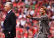 4 August 2018; Liverpool manager Jurgen Klopp and Napoli manager Carlo Ancelotti during the Pre Season Friendly match between Liverpool and Napoli at the Aviva Stadium in Dublin. Photo by Stephen McCarthy/Sportsfile