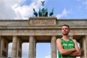 5 August 2018; Thomas Barr of Ireland poses for a portrait at the Brandenburg Gate in Berlin prior to the official opening of the 2018 European Athletics Championships in Berlin, Germany. Photo by Sam Barnes/Sportsfile