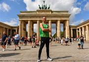 5 August 2018; Thomas Barr of Ireland poses for a portrait at the Brandenburg Gate in Berlin prior to the official opening of the 2018 European Athletics Championships in Berlin, Germany. Photo by Sam Barnes/Sportsfile