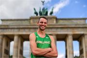 5 August 2018; Thomas Barr of Ireland poses for a portrait at the Brandenburg Gate in Berlin prior to the official opening of the 2018 European Athletics Championships in Berlin, Germany. Photo by Sam Barnes/Sportsfile