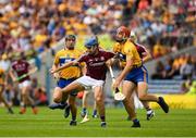 5 August 2018; Johnny Coen of Galway in action against Peter Duggan of Clare during the GAA Hurling All-Ireland Senior Championship semi-final replay match between Galway and Clare at Semple Stadium in Thurles, Co Tipperary. Photo by Ray McManus/Sportsfile