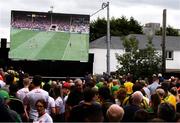 5 August 2018; Tyrone and Donegal supporters watch the GAA hurling Galway and Clare semi-final match at MacCumhaill Park prior to the GAA Football All-Ireland Senior Championship Quarter-Final Group 2 Phase 3 match between Tyrone and Donegal at MacCumhaill Park in Ballybofey, Co Donegal. Photo by Stephen McCarthy/Sportsfile