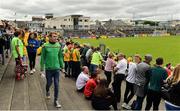 5 August 2018; A general view of supporters on the terrace before the GAA Football All-Ireland Senior Championship Quarter-Final Group 2 Phase 3 match between Tyrone and Donegal at MacCumhaill Park in Ballybofey, Co Donegal. Photo by Oliver McVeigh/Sportsfile