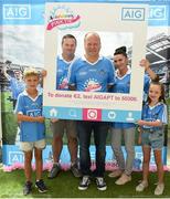 5 August 2018; Pictured is Mick Rochford Co founder of Aoibheann’s Pink Tie with his family, Jamie age 9 William Fortune, wife Lorrain and daughter, 6 year old Caoimhe, in attendance marking the donation of the front of the jersey to Aoibheann’s Pink Tie. Guests attended a special pre-match hospitality event before the final Super 8 game between Dublin and Roscommon in AIG Ireland head offices at the IFSC in Dublin. Photo by Matt Browne/Sportsfile