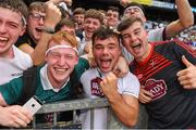 5 August 2018; DJ Earley of Kildare, centre, celebrates with supporters after the EirGrid GAA Football All-Ireland U20 Championship final match between Mayo and Kildare at Croke Park in Dublin. Photo by Piaras Ó Mídheach/Sportsfile
