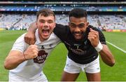5 August 2018; DJ Earley, left, and Aaron O'Neill of Kildare celebrate after the EirGrid GAA Football All-Ireland U20 Championship final match between Mayo and Kildare at Croke Park in Dublin. Photo by Piaras Ó Mídheach/Sportsfile