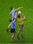 5 August 2018; Michael Darragh MacAuley, top, and Eric Lowndes of Dublin in action against Tadhg O'Rourke of Roscommon during the GAA Football All-Ireland Senior Championship Quarter-Final Group 2 Phase 3 match between Dublin and Roscommon at Croke Park in Dublin. Photo by Daire Brennan/Sportsfile