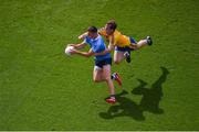 5 August 2018; Colm Basquel of Dublin in action against David Murray of Roscommon during the GAA Football All-Ireland Senior Championship Quarter-Final Group 2 Phase 3 match between Dublin and Roscommon at Croke Park in Dublin. Photo by Daire Brennan/Sportsfile
