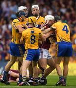 5 August 2018; Joe Canning of Galway and Jack Browne of Clare jostle during the GAA Hurling All-Ireland Senior Championship semi-final replay match between Galway and Clare at Semple Stadium in Thurles, Co Tipperary. Photo by Ray McManus/Sportsfile
