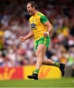 5 August 2018; Michael Murphy of Donegal celebrates after scoring his side's first goal during the GAA Football All-Ireland Senior Championship Quarter-Final Group 2 Phase 3 match between Tyrone and Donegal at MacCumhaill Park in Ballybofey, Co Donegal. Photo by Stephen McCarthy/Sportsfile