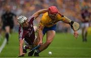 5 August 2018; John Conlon of Clare is tackled by Daithí Burke of Galway during the GAA Hurling All-Ireland Senior Championship semi-final replay match between Galway and Clare at Semple Stadium in Thurles, Co Tipperary. Photo by Ray McManus/Sportsfile