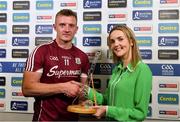 5 August 2018; Joe Canning of Galway is presented with his Bord Gáis Energy man of the match award by Ann McMahon, Financial Controller at Bord Gáis Energy, following the GAA Hurling All-Ireland Senior Championship Semi-Final Replay match between Galway and Clare at Semple Stadium in Thurles, Co Tipperary. Photo by Brendan Moran/Sportsfile