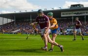 5 August 2018; Aidan Harte of Galway in action against Michael O'Malley of Clare during the GAA Hurling All-Ireland Senior Championship semi-final replay match between Galway and Clare at Semple Stadium in Thurles, Co Tipperary. Photo by Diarmuid Greene/Sportsfile