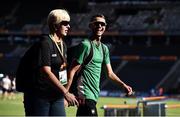 5 August 2018; Thomas Barr of Ireland, right, with his coach, Hayley Harrison, during a practice session prior to official opening of the 2018 European Athletics Championships in Berlin, Germany. Photo by Sam Barnes/Sportsfile