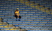 5 August 2018; A lone Clare supporter in the stand prior to the GAA Hurling All-Ireland Senior Championship semi-final replay match between Galway and Clare at Semple Stadium in Thurles, Co Tipperary. Photo by Diarmuid Greene/Sportsfile
