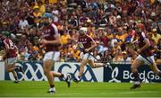 5 August 2018; Joe Canning of Galway celebrates after scoring the first point of the game during the GAA Hurling All-Ireland Senior Championship semi-final replay match between Galway and Clare at Semple Stadium in Thurles, Co Tipperary. Photo by Diarmuid Greene/Sportsfile
