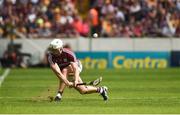 5 August 2018; Joe Canning of Galway takes a sideline ball during the GAA Hurling All-Ireland Senior Championship semi-final replay match between Galway and Clare at Semple Stadium in Thurles, Co Tipperary. Photo by Diarmuid Greene/Sportsfile