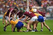 5 August 2018; Galway and Clare players tussle for the ball during the GAA Hurling All-Ireland Senior Championship semi-final replay match between Galway and Clare at Semple Stadium in Thurles, Co Tipperary. Photo by Diarmuid Greene/Sportsfile