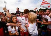 5 August 2018; Cathal McShane of Tyrone is congratulated by his mother Teresa following the GAA Football All-Ireland Senior Championship Quarter-Final Group 2 Phase 3 match between Tyrone and Donegal at MacCumhaill Park in Ballybofey, Co Donegal. Photo by Stephen McCarthy/Sportsfile