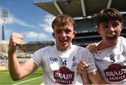 5 August 2018; Brian McLoughlin, left, and Darragh Ryan of Kildare celebrate after the EirGrid GAA Football All-Ireland U20 Championship final match between Mayo and Kildare at Croke Park in Dublin. Photo by Piaras Ó Mídheach/Sportsfile