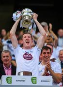 5 August 2018; Jack Bambrick of Kildare lifts the cup after the EirGrid GAA Football All-Ireland U20 Championship final match between Mayo and Kildare at Croke Park in Dublin. Photo by Piaras Ó Mídheach/Sportsfile