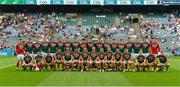 5 August 2018; The Mayo panel ahead of the EirGrid GAA Football All-Ireland U20 Championship final match between Mayo and Kildare at Croke Park in Dublin. Photo by Daire Brennan/Sportsfile
