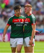 5 August 2018; Dejected Mayo players, Cathal Horan, left, and John Gallagher, after the EirGrid GAA Football All-Ireland U20 Championship final match between Mayo and Kildare at Croke Park in Dublin. Photo by Daire Brennan/Sportsfile