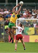 5 August 2018; Michael Murphy of Donegal  in action against Peter Harte of Tyrone during the GAA Football All-Ireland Senior Championship Quarter-Final Group 2 Phase 3 match between Tyrone and Donegal at MacCumhaill Park in Ballybofey, Co Donegal. Photo by Oliver McVeigh/Sportsfile
