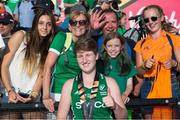 5 August 2018; Alison Meeke of Ireland celebrates with family and friends after the Women's Hockey World Cup Final match between Ireland and Netherlands at the Lee Valley Hockey Centre in QE Olympic Park, London, England. Photo by Craig Mercer/Sportsfile