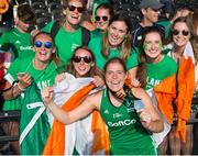 5 August 2018; Kathryn Mullan of Ireland celebrates with family and friends after the Women's Hockey World Cup Final match between Ireland and Netherlands at the Lee Valley Hockey Centre in QE Olympic Park, London, England. Photo by Craig Mercer/Sportsfile