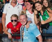 5 August 2018; Ayeisha McFerran of Ireland poses with supporters after the Women's Hockey World Cup Final match between Ireland and Netherlands at the Lee Valley Hockey Centre in QE Olympic Park, London, England. Photo by Craig Mercer/Sportsfile