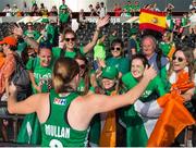 5 August 2018; Kathryn Mullan of Ireland celebrates with friends and family after the Women's Hockey World Cup Final match between Ireland and Netherlands at the Lee Valley Hockey Centre in QE Olympic Park, London, England. Photo by Craig Mercer/Sportsfile