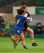 6 August 2018; Sinead Regan of Sligo in action against Lorna Fusciardi of Wicklow during the TG4 All-Ireland Ladies Football Intermediate Championship quarter-final match between Sligo and Wicklow at the Gaelic Grounds in Limerick. Photo by Diarmuid Greene/Sportsfile