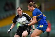 6 August 2018; Sarah Hogan of Wicklow in action against Elaine O'Reilly of Sligo during the TG4 All-Ireland Ladies Football Intermediate Championship quarter-final match between Sligo and Wicklow at the Gaelic Grounds in Limerick. Photo by Diarmuid Greene/Sportsfile