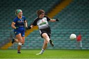 6 August 2018; Katie Walsh of Sligo shoots to score her side's third goal despite the efforts of Sarah-Jane Winder of Wicklow during the TG4 All-Ireland Ladies Football Intermediate Championship quarter-final match between Sligo and Wicklow at the Gaelic Grounds in Limerick. Photo by Diarmuid Greene/Sportsfile