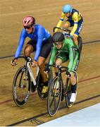 6 August 2018; Lydia Boylan of Ireland, right, and  Pia Pensaari of Finland competing in the Women's Omnium Scratch race during day five of the 2018 European Championships at the Sir Chris Hoy Velodrome in Glasgow, Scotland. Photo by David Fitzgerald/Sportsfile
