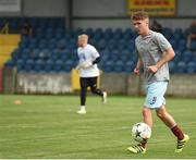 6 August 2018; Ian Mylod of Cobh Ramblers warms-up prior to the EA Sports Cup semi-final match between Cobh Ramblers and Dundalk at St. Colman's Park in Cobh, Co. Cork. Photo by Ben McShane/Sportsfile