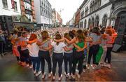 6 August 2018; The Ireland team during their homecoming at Dame Street in Dublin after finishing second in the Women’s Hockey World Cup in London, England. Photo by Ramsey Cardy/Sportsfile