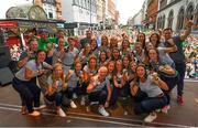 6 August 2018; The Ireland squad and staff during their homecoming at Dame Street in Dublin after finishing second in the Women’s Hockey World Cup in London, England.  Photo by Ramsey Cardy/Sportsfile