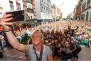 6 August 2018; Ireland's Ayeisha McFerran who won the award for the tournament's best goalkeeper during their homecoming at Dame Street in Dublin after finishing second in the Women’s Hockey World Cup in London, England. Photo by Ramsey Cardy/Sportsfile