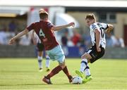 6 August 2018; Georgie Poynton of Dundalk in action against Ben O'Riordan of Cobh Ramblers during the EA Sports Cup semi-final match between Cobh Ramblers and Dundalk at St. Colman's Park in Cobh, Co. Cork. Photo by Ben McShane/Sportsfile