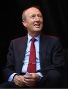 6 August 2018; Minister for Transport, Tourism and Sport, Shane Ross T.D. during the Ireland hockey team homecoming at Dame Street in Dublin after finishing second in the Women’s Hockey World Cup in London, England. Photo by Ramsey Cardy/Sportsfile