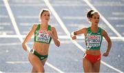 6 August 2018; Phil Healy of Ireland, left, and Inna Eftimova of Bulgaria after competing in the Women's 100m heats during Day Q of the 2018 European Athletics Championships at Berlin in Germany.  Photo by Sam Barnes/Sportsfile